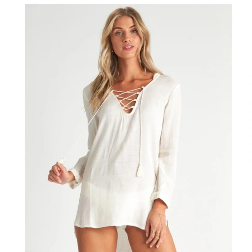 NWOT Billabong Same Story Coverup in Salt Crystal Size Large